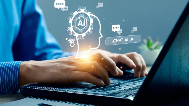 AI chat bot on computer